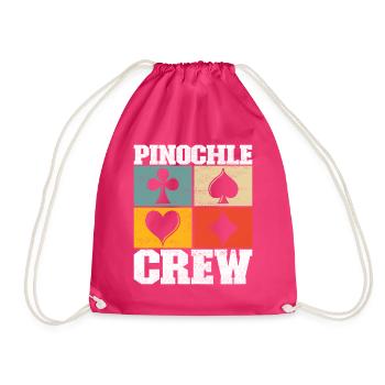 Binokel Pinochle - Drawstring Bag - fuchsia - Front