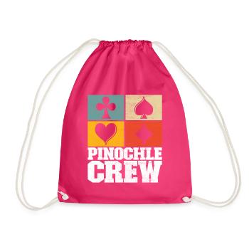 Binocular Pinochle - Drawstring Bag - fuchsia - Front