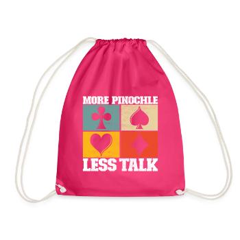 Binocular Pinochle - Drawstring Bag - fuchsia - Front