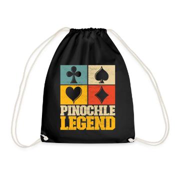 Binocular Pinochle - Drawstring Bag - black - Front