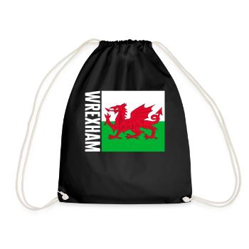 Welsh Flag Shirt, Wrexham Tee, Gift For Proud - Drawstring Bag - black - Front