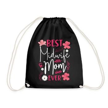 Nurse Midwife Birth Worker Mom - Drawstring Bag - black - Front