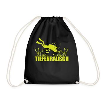 Scuba Diving, Scuba Diving, Holiday Sea Diver - Drawstring Bag - black - Front