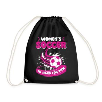 Frauenfußball, Fußball Frauen Soccer Damenfußball - Turnbeutel - Schwarz - Vorne