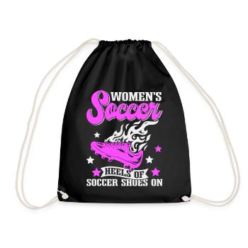Frauenfußball, Fußball Frauen Soccer Damenfußball - Turnbeutel - Schwarz - Vorne