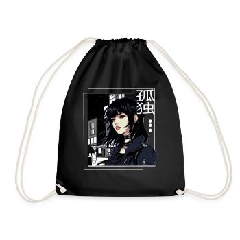 Emo Girl Gothic 90's Anime Pop Art Grunge Aestheti - Turnbeutel - Schwarz - Vorne