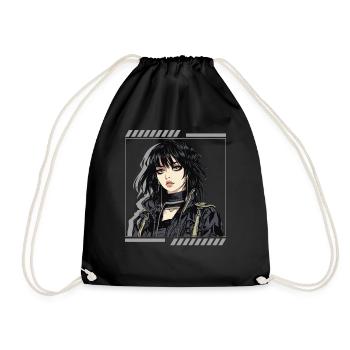 Gothic Anime Girl Dark Emo Pop Art Anime Grunge Ae - Turnbeutel - Schwarz - Vorne