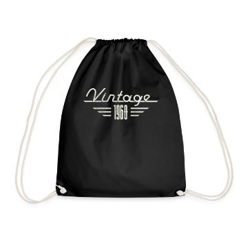 Vintage 1960 Année de naissance Anniversaire minimaliste - Sac de sport léger - noir - Devant