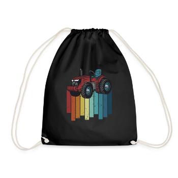 Retro Farmer Agriculture Organic Farmer Agricultural Economist - Drawstring Bag - black - Front