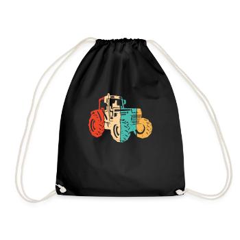 Retro Farmer Agriculture Organic Farmer Agricultural Economist - Drawstring Bag - black - Front