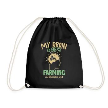 Mon cerveau est à 95% Agriculture Agriculteur Agriculture - Sac de sport léger - noir - Devant