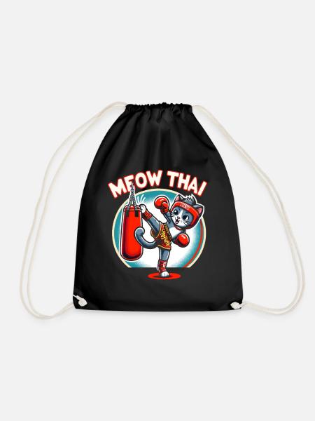 Muay Thai Kampfkunst Katze Miau Thai Thai Boxen - Turnbeutel - Schwarz