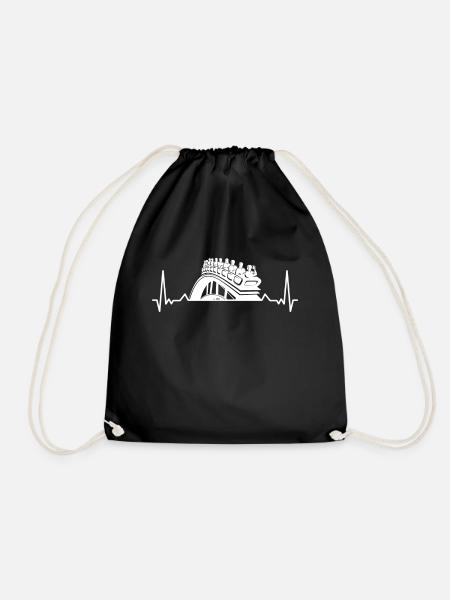 Amusement Park, Fair, Fairground, Funfair - Drawstring Bag - black