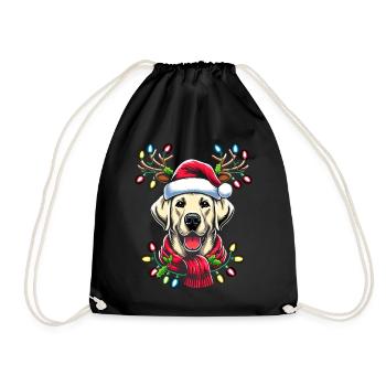 Labrador Retriever Père Noël renne chien - Sac de sport léger - noir - Devant