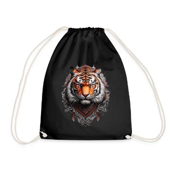 Bengalischer Tigerkopf im Stil Wikinger-Tattoo - Turnbeutel - Schwarz - Vorne
