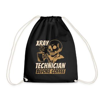 Xray Technician Before Radiographer Coffee Lover - Drawstring Bag - black - Front