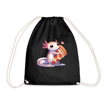 Snaxolotl ou Pizzalotl Axolotl aime la pizza - Sac de sport léger - noir - Devant