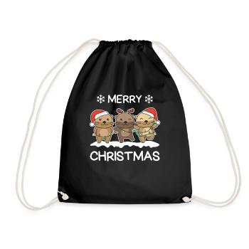 Joyeux Noël Loutre Réveillon de Noël Loutres - Sac de sport léger - noir - Devant