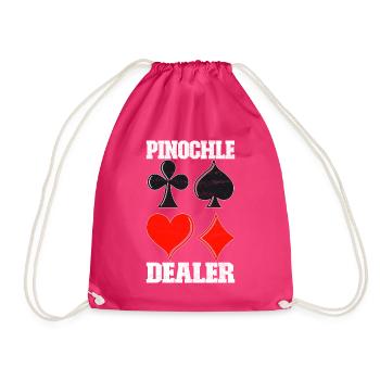 Binocular Pinochle - Drawstring Bag - fuchsia - Front