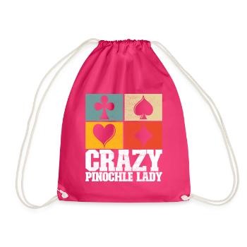 Binocular Pinochle - Drawstring Bag - fuchsia - Front