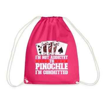 Binocular Pinochle - Drawstring Bag - fuchsia - Front