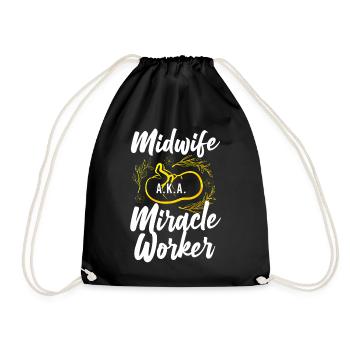 Nurse Midwife Birth Worker Midwife - Drawstring Bag - black - Front