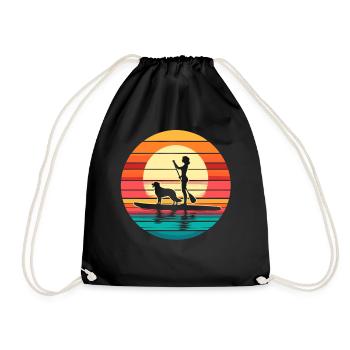 Stand Up Paddle Retro Vintage Chien Femme SUP - Sac de sport léger - noir - Devant