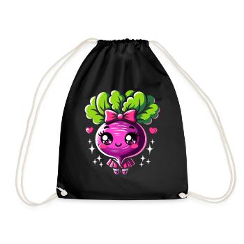 Betteraves Betteraves Légumes Betteraves Kawaii - Sac de sport léger - noir - Devant