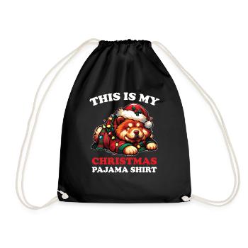 Chow Chow Weihnachts Schlafanzug Hunde - Turnbeutel - Schwarz - Vorne