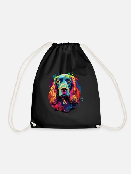Wasserfarben Farbenfroher Cocker Spaniel - Turnbeutel - Schwarz