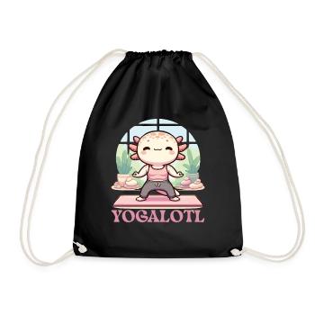 Yogalotl Entspannung Sport Yoga Axolotl - Turnbeutel - Schwarz - Vorne