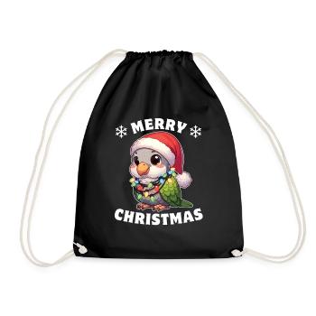 Noël guirlandes lumineuses perruche moine - Sac de sport léger - noir - Devant