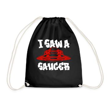 Alien, UFO, UAP, Space, Space Flying Object - Drawstring Bag - black - Front