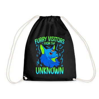 Chat Alien, OVNI, UAP, Espace, Objet volant de l’espace - Sac de sport léger - noir - Devant