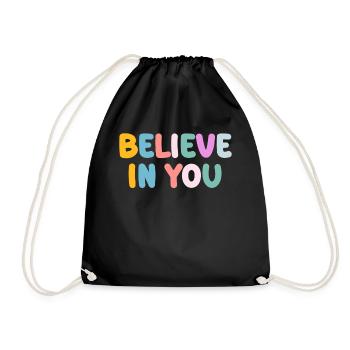 Be you! Self-confidence, positive thinking, motivation - Drawstring Bag - black - Front