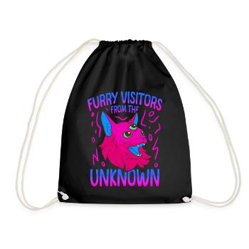 Chat Alien, OVNI, UAP, Espace, Objet volant de l’espace - Sac de sport léger - noir - Devant