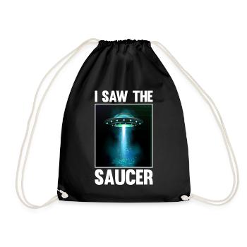 Alien, UFO, UAP, Space, Space Flying Object - Drawstring Bag - black - Front