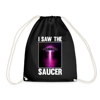 Alien, UFO, UAP, Space, Space Flying Object - Drawstring Bag - black - Front
