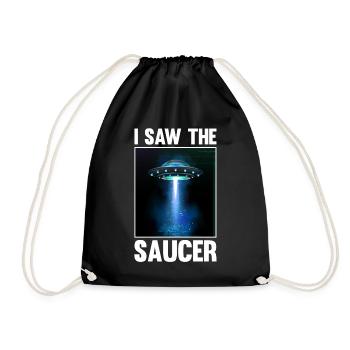 Alien, UFO, UAP, Space, Space Flying Object - Drawstring Bag - black - Front