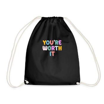 Be you! Self-confidence, positive thinking, motivation - Drawstring Bag - black - Front