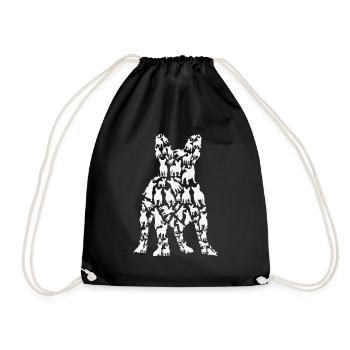 French Bulldog Dog French Bulldog Frenchie Mom - Drawstring Bag - black - Front