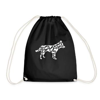 Siberian Husky Dog Mom Siberian Husky Dad - Drawstring Bag - black - Front