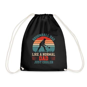 Broomball Dad Like A Normal Dad Just Cooler - Drawstring Bag - black - Front