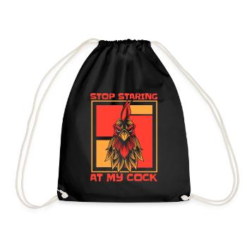 Stop Staring At My Cock Agriculture Organic Farmer - Drawstring Bag - black - Front