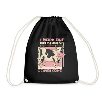 Je m’entraîne sans blague, je chasse les vaches, agriculteur biologique, agriculteur - Sac de sport léger - noir - Devant