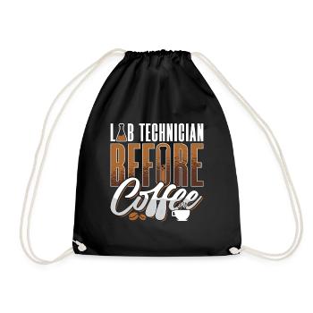 Lab Technician Before Coffee Medical Coffee Lover - Turnbeutel - Schwarz - Vorne