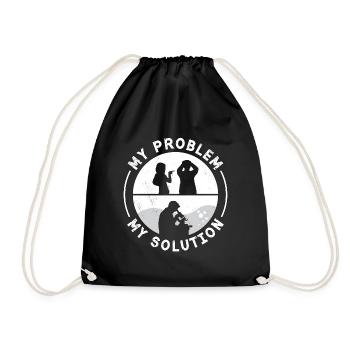 Lab Technician My Problem My Pictogram Dad Mom - Drawstring Bag - black - Front