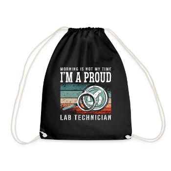 Lab Technician Morning Is Not My Person Scientist - Turnbeutel - Schwarz - Vorne