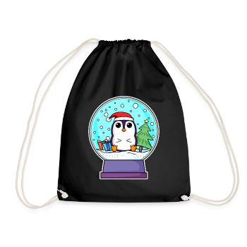 Pinguin Weihnachten - Turnbeutel - Schwarz - Vorne