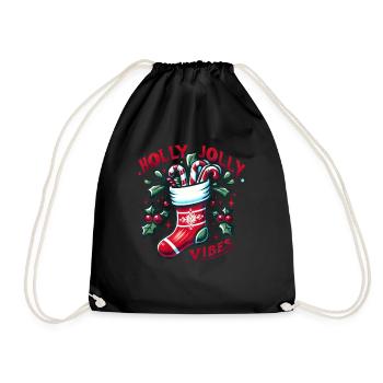 Jolly Vibes Xmas Family Holidays Funny Christmas - Drawstring Bag - black - Front